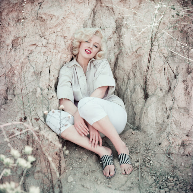 Marilyn Monroe in the ‘Rock Sitting’ Series Taken by Milton Greene for a Look Magazine, 1954 – C1