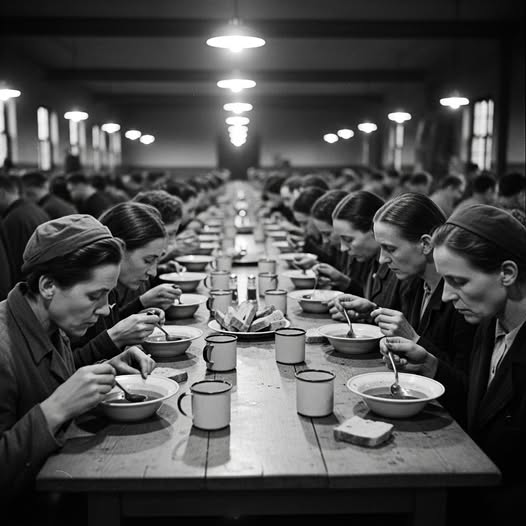 First free meal in Bergen-Belsen .US